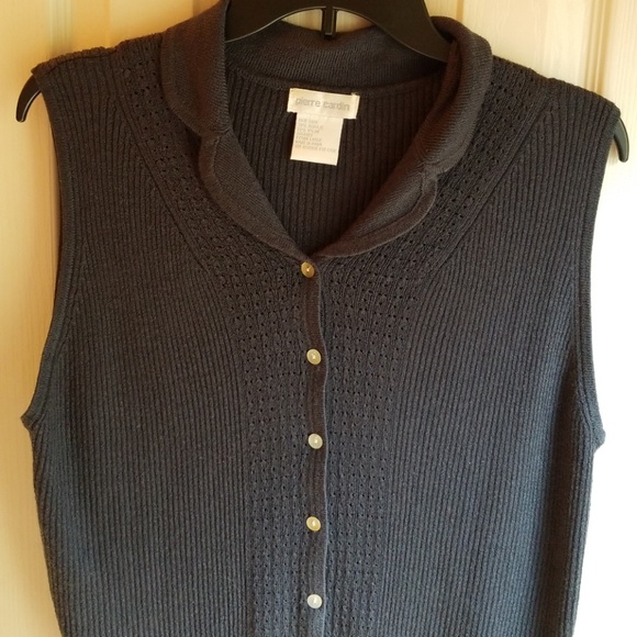 PIERRE CARDIN SLEEVELESS KNIT BLOUSE SZ XL - Picture 2 of 4